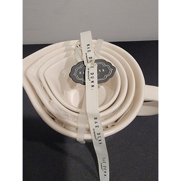 WWOTRae Dunn Artisan Measuring Cups Set White Ceramic - Picture 2 of 9
